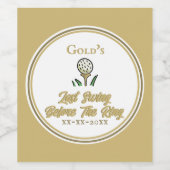 バチェロレッテ、ブライダルシャワーホワイト金ゴールド ワインラベル (シングルラベル)