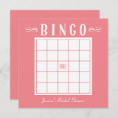バチェロレッテ、ベビー、またはブライダルシャワービンゴカード 招待状 (正面/裏面)