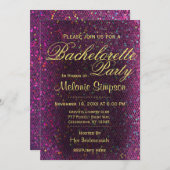 バチェロレッテ |ホットピンクグリッター 招待状 (正面/裏面)