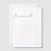 バチェロレッテ | ミニマモダンリストパーティー ベラム紙招待状 (オフセット)