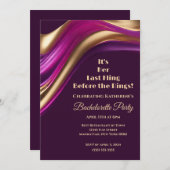 バチェロレッテ-リングや輪の前の最後の浮気 –  招待状 (正面/裏面)