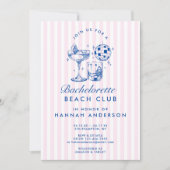 バチェロレッテ レトロ ディスコ カクテル ブルー ウィークエンド 招待状 (正面)