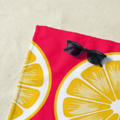 バチェロレッテ レモン スライス ピンク イエロー ビーチ タオル (インサイチュ)