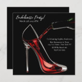 バチェロレッテ – ワインと一緒にスチレット 招待状 (正面/裏面)