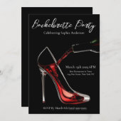 バチェロレッテ – ワインと一緒にスチレット 招待状 (正面/裏面)