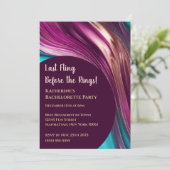 バチェロレッテ-抽象芸術 – マゼンタターコイズ金ゴールド 招待状 (スタンド正面)