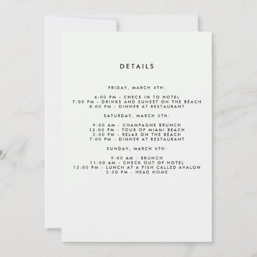 バチェロレッテ 招待状 (裏面)