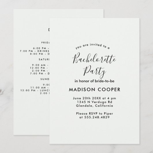 バチェロレッテ 招待状 (正面/裏面)