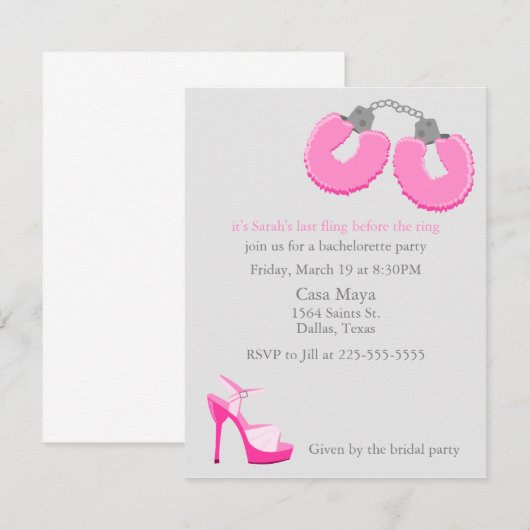 バチェロレッテ 招待状 (正面/裏面)