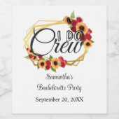 バチェロレッテ、私クルー、ひまわり、バラ ワインラベル (シングルラベル)