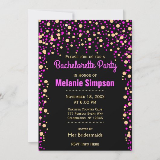 バチェロレッテ |紙吹雪 招待状 (正面)