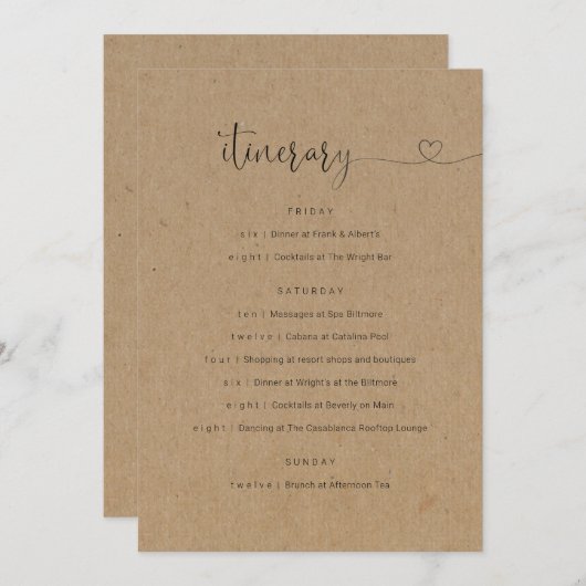 バチェロレッテ/誕生日結婚の旅程 プログラム (正面/裏面)