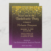 バチェロレッテ |金ゴールドと紫 招待状 (正面/裏面)