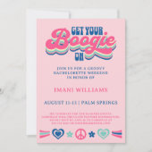 バチェロレッテGroovyレトロ70s週末の日程 招待状 (正面)