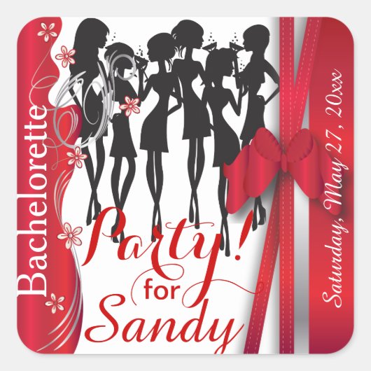 バチェロレットまたはバースデーパーティーディバガールズ スクエアシール (正面)