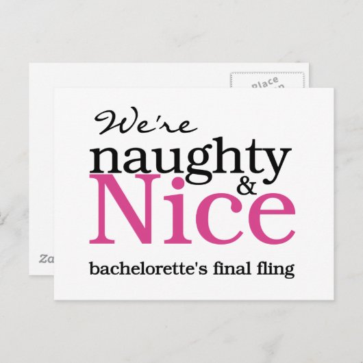 バチェロレット最後の浮き沈みピンク ポストカード (正面/裏面)