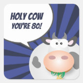 バチカンあなたは80おもしろいかわいいハッピーハッピー八十誕生日 スクエアシール (正面)