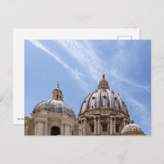 バチカンのセントピーター大聖堂ドームのクローズアップ ポストカード (正面/裏面)