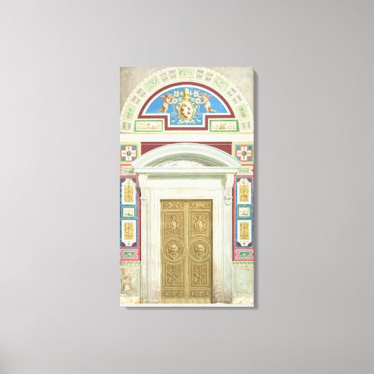 バチカンのラファエル・ロッジアへの入り口 キャンバスプリント (正面)
