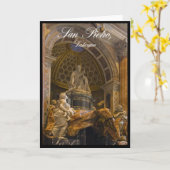 バチカンの聖ペテロ大聖堂インテリア カード (黄色い花)