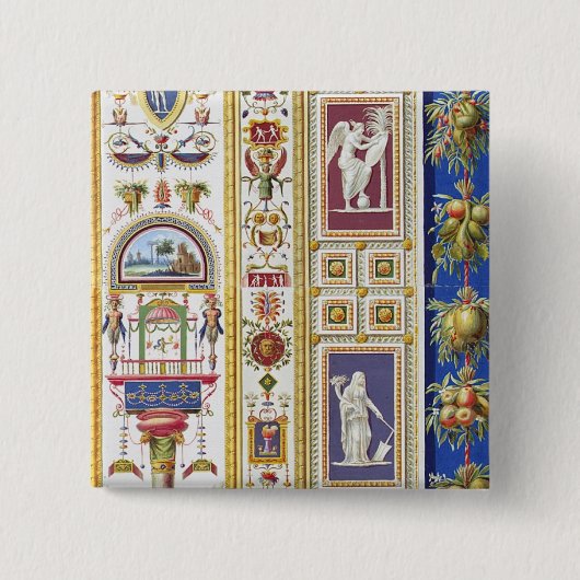 バチカンのRaphaelのLoggiaからのパネル、から 缶バッジ (正面)