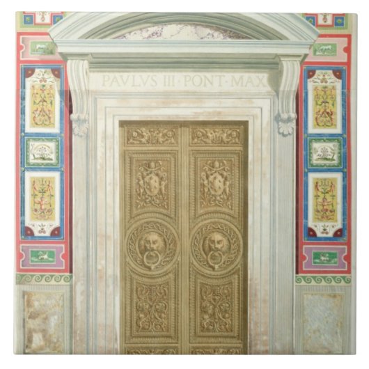 バチカンのRaphaelのLoggiaへの戸口、から タイル (正面)