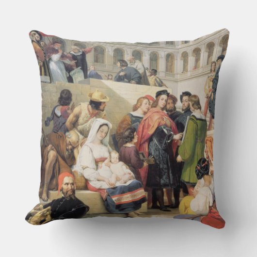 バチカンのRaphael、1832年(キャンバスの油) クッション (正面)