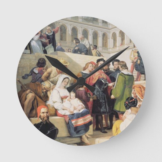バチカンのRaphael、1832年(キャンバスの油) ラウンド壁時計 (正面)