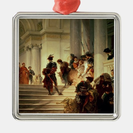 バチカンを去っているチェーザレ・ボルジア メタルオーナメント (正面)