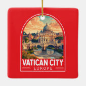 バチカンシティトラベルアートヴィンテージ セラミックオーナメント (裏面)