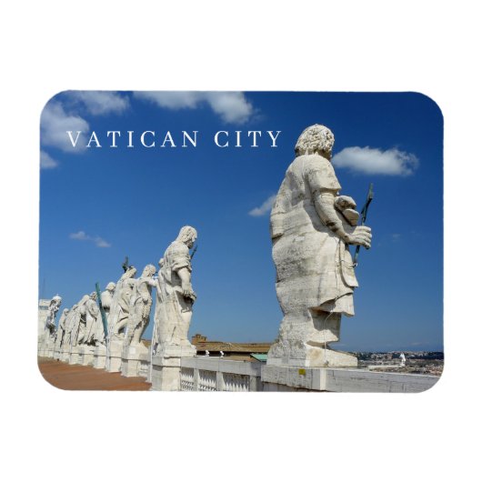 バチカンシティ大聖堂の像ビュー冷蔵庫用マグネット マグネット (横)