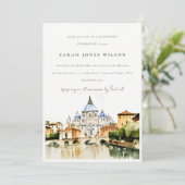 バチカンドームローマイタリアランドスケープバースデーパーティー 招待状 (スタンド正面)