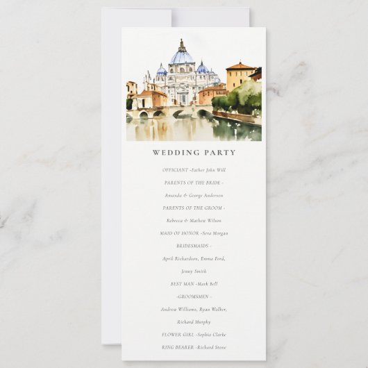 バチカンローマイタリアランドスケープ結婚式 プログラム (裏面)