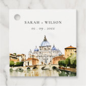 バチカンローマItaly水彩風景結婚ズ フェイバータグ (正面)
