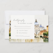 バチカンローマItaly水彩風景結婚ズ 出欠カード (正面)