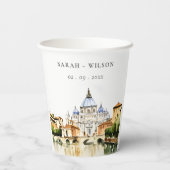 バチカンローマItaly水彩風景結婚ズ 紙コップ (裏面)