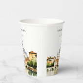 バチカンローマItaly水彩風景結婚ズ 紙コップ (右)