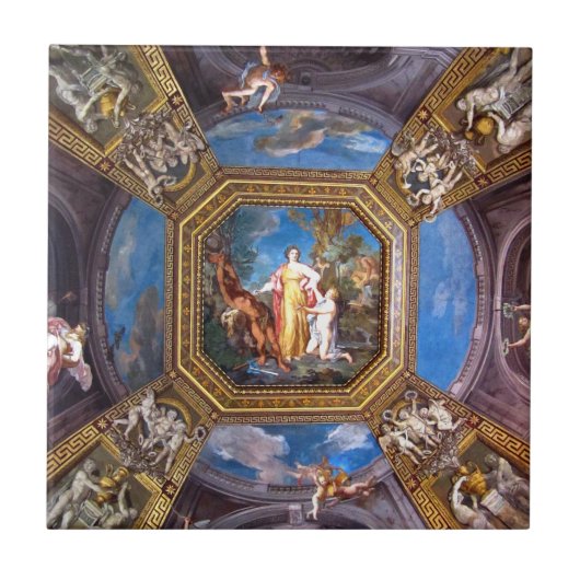 バチカン博物館の天井のフレスコ画のタイル タイル (正面)