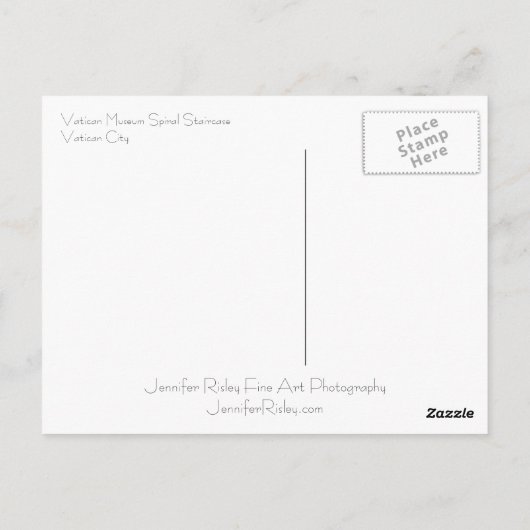 バチカン博物館螺旋階段はがき ポストカード (裏面)