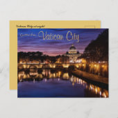 バチカン市の夜景 ポストカード (正面/裏面)