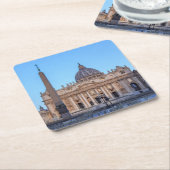 バチカン市の聖ペテロ広場 – ローマ，イタリア スクエアペーパーコースター (アングル)