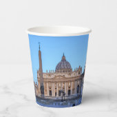 バチカン市の聖ペテロ広場 – ローマ，イタリア 紙コップ (裏面)