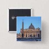 バチカン市の聖ペテロ広場 – ローマ,イタリア 缶バッジ (正面&裏面)