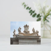 バチカン市内のサン・ピエトロ広場の彫像 ポストカード (スタンド正面)