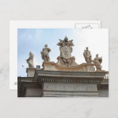 バチカン市内のサン・ピエトロ広場の彫像 ポストカード (正面/裏面)