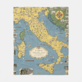 バチカン市国が付いているイタリアの地図 フリースブランケット (正面)