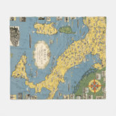 バチカン市国が付いているイタリアの地図 フリースブランケット (正面(横))