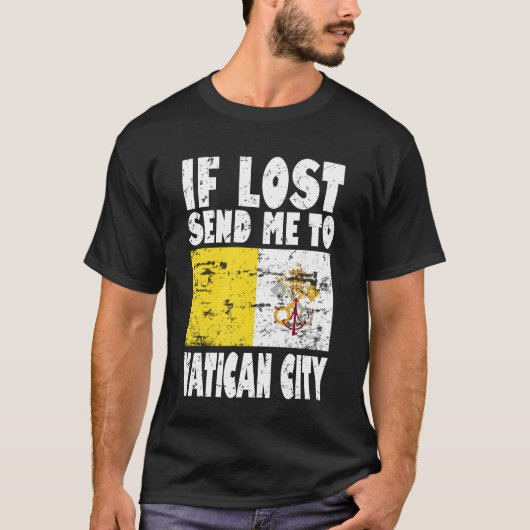 バチカン市国の旗のフレーズ ヴィンテージ Tシャツ (正面)