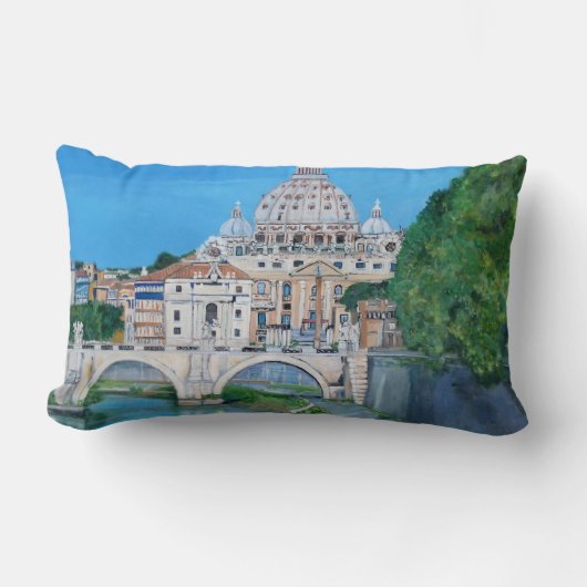 バチカン市国の眺め-枕 ランバークッション (正面)
