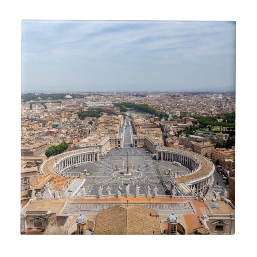 バチカン市国イタリア: サンピエトロ広場の空中写真 タイル (正面)
